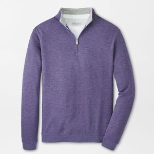 Peter Millar Men's Heather Purple Zip-Up Sweater